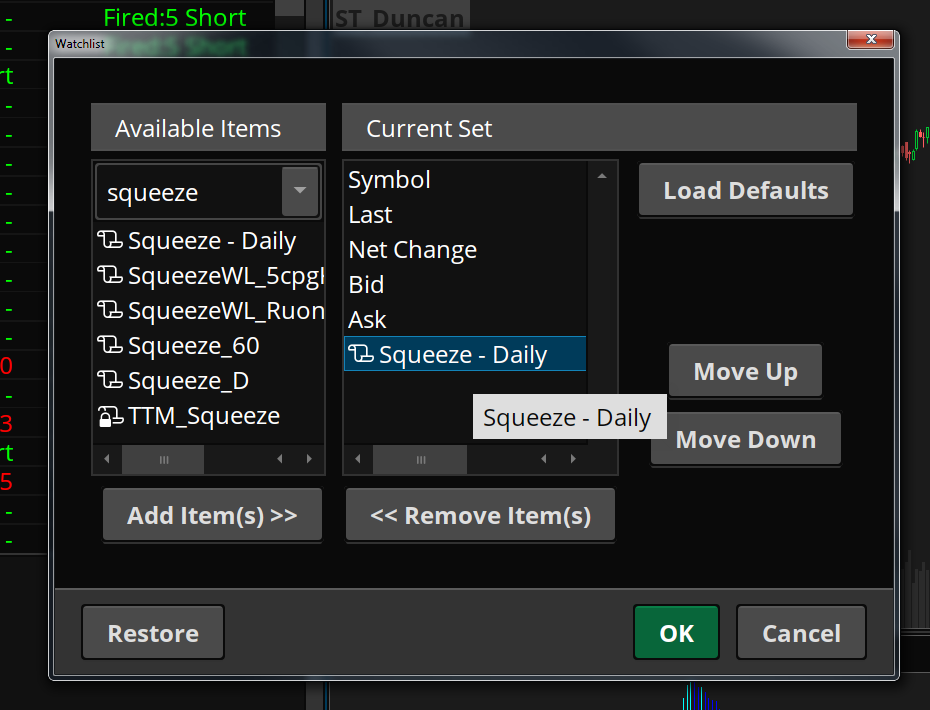 Squeeze Watchlist Tutorial
