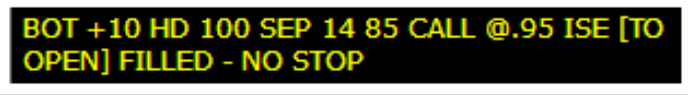 Trade Alert example