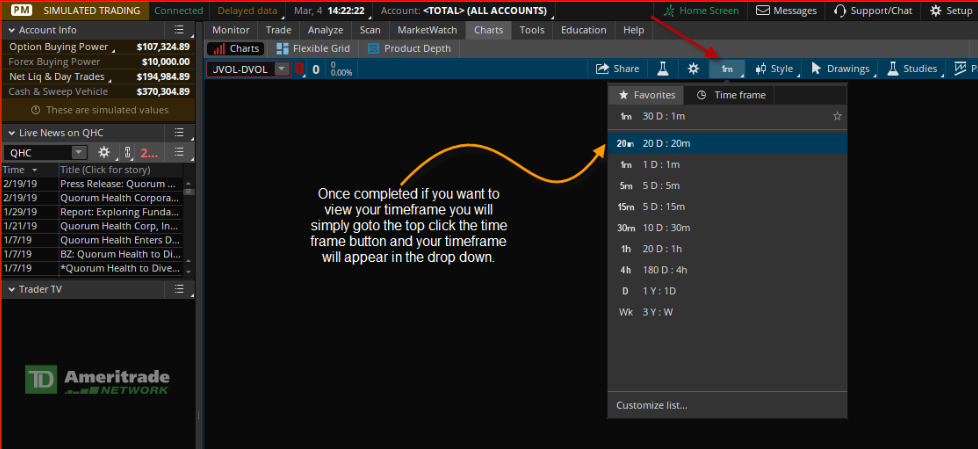 Create a custom timeframe